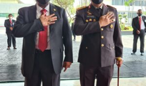 Ketua DPD RI bersama Kapolri Jenderal Polisi Listyo Sigit Prabowo di Komplek Parlemen, Senayan, Jakarta (16/8/2021) lalu.